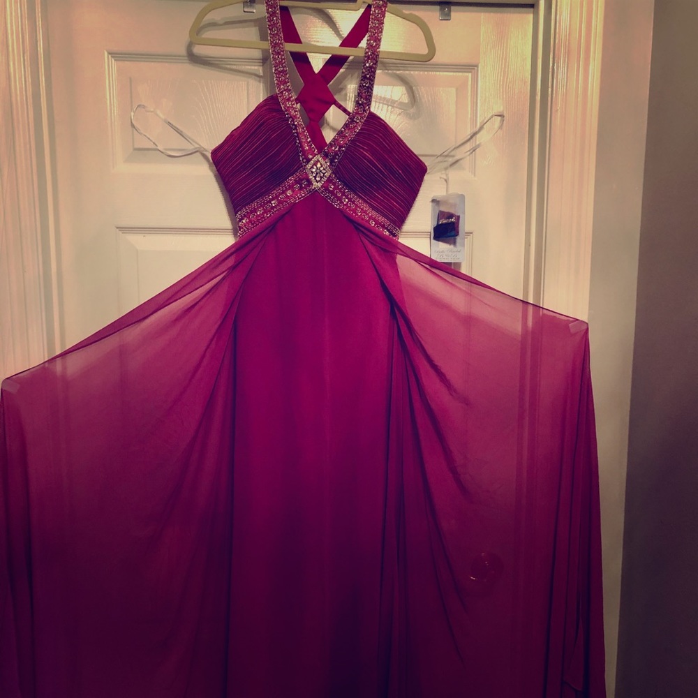 NWT Alyce Designs Paris Chiffon Jeweled Dress 4